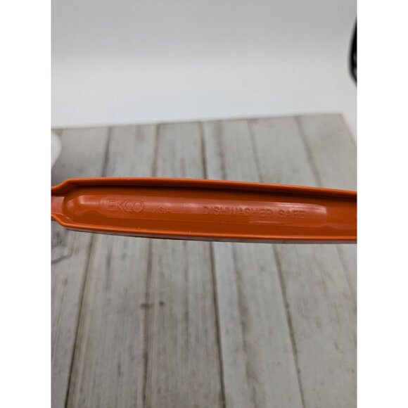 Ekco Slotted Serving Spoon Orange Nylon Plastic 11" Vintage - Picture 7 of 8